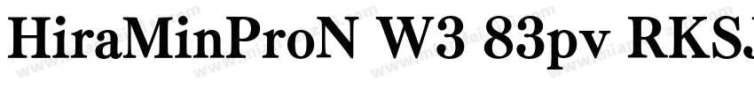 HiraMinProN W3 83pv RKSJ H字体转换
